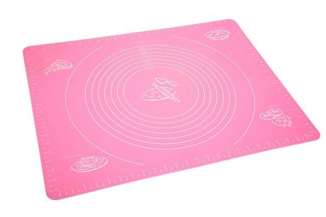 Коврик для теста MARKETHOT Силиконовый коврик для раскатывания теста, розовый