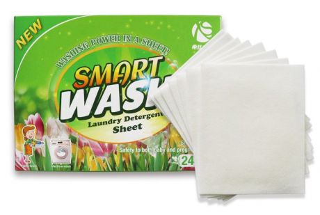 Стиральный порошок в салфетках Smart for Wash, аромат "Свежий цветок", 24 стирки