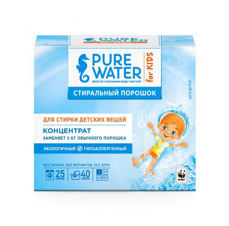 Стиральный порошок pure water для детского белья, 800 г, 0,8