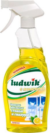 Средство для мытья стекол и глазурованной плитки "Ludwik", с алкоголем, с ароматом лимона, 750 мл