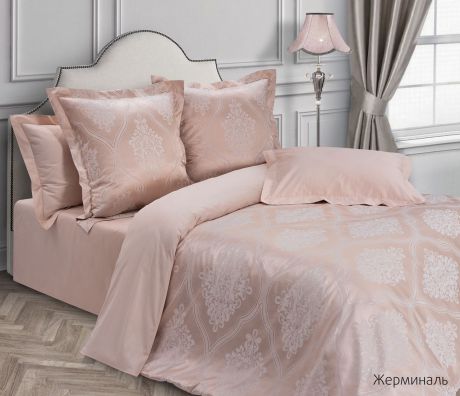 Комплект постельного белья Ecotex Estetica "Жерминаль", цвет:розовый, 1,5-спальный (70х70-2)