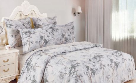 Комплект постельного белья Seta Azalea Satin Siena, 019111314, серый, 1.5 спальный