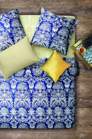Комплект постельного белья Sova & Javoronok "Византия", 22030117903, синий, белый, 1.5 спальное