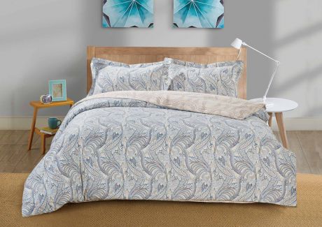 Комплект постельного белья Selena Home Textile Paisley collection by Selena, 08005104205, светло-сиреневый, Евро, простыня 220 x 240 см, наволочки 50 x 70 см, пододеяльник 215 x 220 см