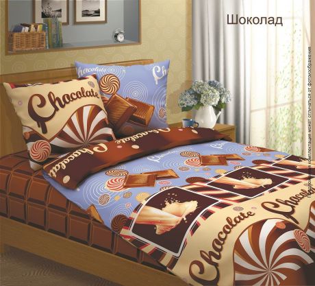 Комплект постельного белья "Традиция", 1102, Шоколад, 2-спальный, наволочки 70х70 см
