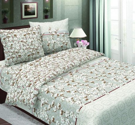 Комплект постельного белья ТК Традиция Традиция, для сна и отдыха, 1104/Хлопок, белый, серый, коричневый