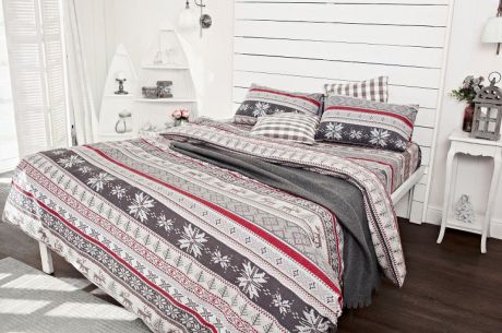 Комплект постельного белья ТМ ТЕКСТИЛЬ Норвежский узор, серый