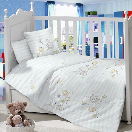 Комплект в кроватку LIMETIME Комплект в кроватку, простыня на резинке, LT1000-72, голубой