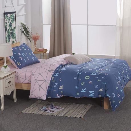 Комплект постельного белья детский Sofi de Marko "Абвгдейка", 1,5 спальный, цвет: синий
