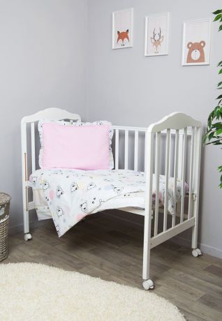 Детское постельное бельё Сонный гномик "Конфетти" в кроватку, 314_2, розовый