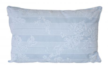 Подушка с молнией ПОМ-513-50, цвет белое на голубом Мягкий Сон, 50х50