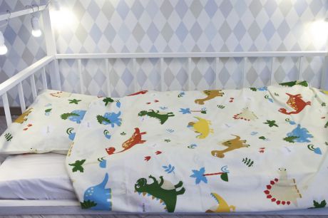 Детский комплект постельного белья Уютная История Детский с принтом, DINDET