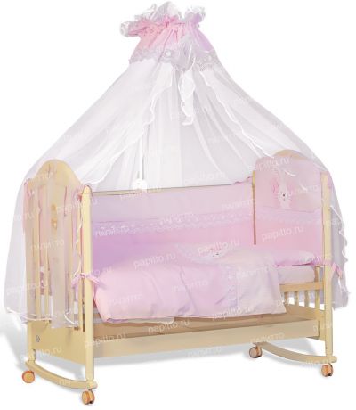 Комплект белья для новорожденных Комплект постельного белья Сладкий сон Розовый 7 предметов 7028, розовый