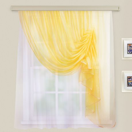 Комплект штор для кухни Witerra Муза, светло-желтый, правый