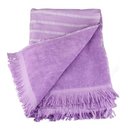 Полотенце двухстороннее SEL SPA, цвет: фиолетовый, 90х180 см