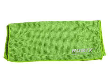 Полотенце спортивное Romix, охлаждающее, в пластиковой банке, зеленый