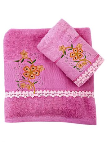 Набор банных полотенец Pastel комплект, розовый