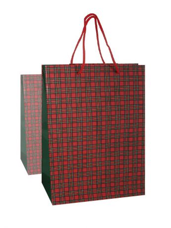 Подарочная упаковка Правила Успеха Набор из 2шт, пакет подарочный "Шотландка" 25*35*9 см, 4610009216256, коричнево-красный