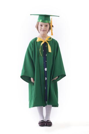 Карнавальный костюм Академсервис "Юный выпускник" мантия и шапочка, дк0001, зеленый