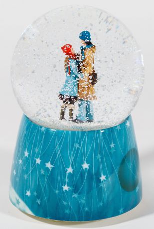 Стеклянный шар со снегом Glassglobe "Ты и Я", CNJM005, белый, голубой