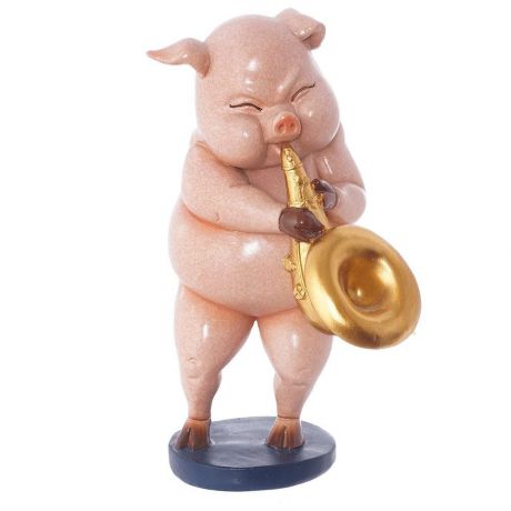 Статуэтка свинка "Саксофонист" высота 18см
