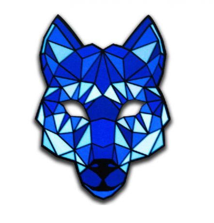 Карнавальный набор GeekMask Cветовая маска с датчиком звука GeekMask "Cyber Wolf" (GM-CWLF), GM-CWLF синий