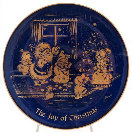Декоративная коллекционная тарелка "Рождество 1976: Радость Рождества". Фарфор, деколь, золочение. Германия, Lindner Kueps Bavaria, 1976