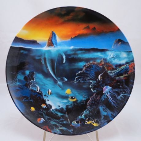 Декоративная коллекционная тарелка "Мир под волнами: Достигни своей мечты". Фарфор, деколь. США, Bradford Exchange, Дэл ТерБаш, 1995