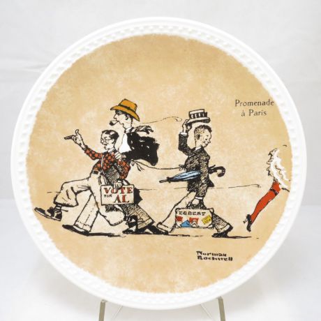 Декоративная тарелка Edwin M.Knowles Путешествия Роквелла в Открытках, 35385065