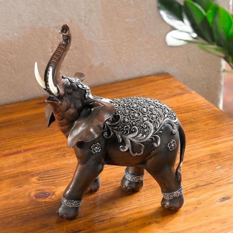Декоративная фигура Хит-декор "Индийский слон", цвет: серебряный. 05490