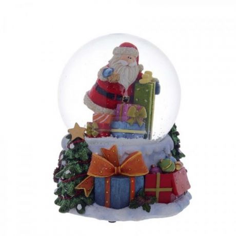 Статуэтка музыкальная в шаре "Дед Мороз с подарками", TXRK-721758, 15 см
