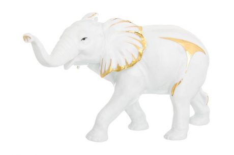 Фигурка декоративная Elan Gallery Слон, 330630, белый, золотой