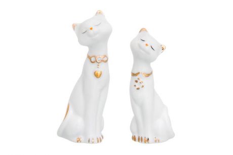 Фигурка декоративная Elan Gallery пара кошек, белый