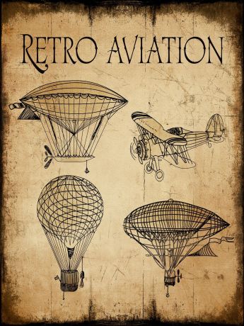 Картина Экорамка Retro aviation, мдф, 30x40 см