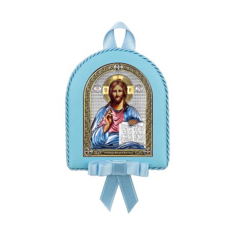 Икона АргентА "Вседержитель" 6393 CC, детская, голубой, 7,5 х 9,5 см