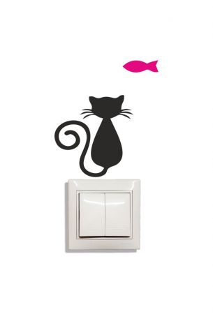 Украшение на стену Простые Предметы "Кошкины мечты" фигурка на выключатель объемная интерьерная, Пластик