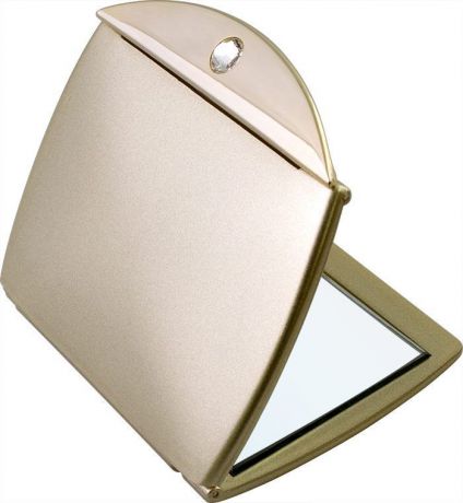 Зеркало карманное Weisen компактное с 3Х увеличением, с кристаллами T 331 A G5/G Gold, золотой