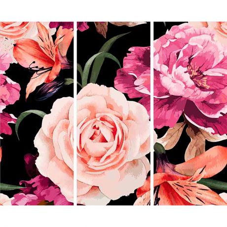Картина на холсте Экорамка "Розы" модульная, HE-107-108, 60x50 см