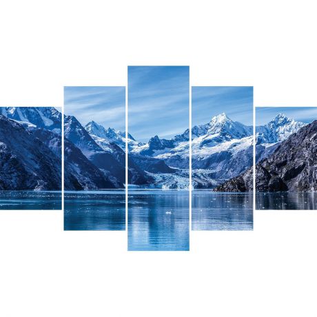 Картина модульная Экорамка "Горы Зима", HE-107-231, на холсте, 150 x 90 см