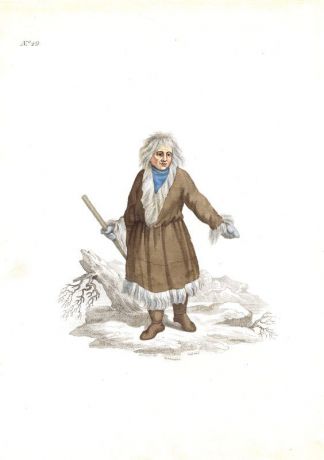 Гравюра Эдвард Хардинг Камчадал. Смешанная техника. Англия, Лондон, 1803 год