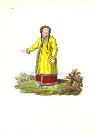 Гравюра Эдвард Хардинг Барабинская татарка. Смешанная техника. Англия, Лондон, 1803 год