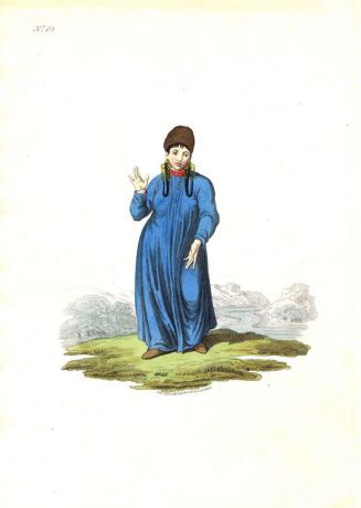 Гравюра Эдвард Хардинг Томская татарка. Смешанная техника. Англия, Лондон, 1803 год