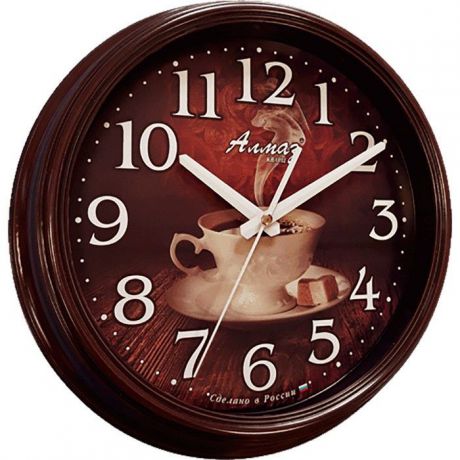 Настенные часы Алмаз A01, темно-коричневый