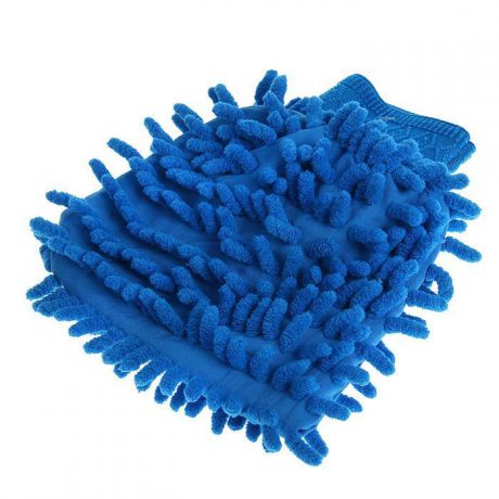 Салфетка MARKETHOT Тряпка - рукавица из микрофибры, голубой, синий