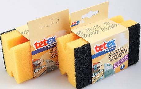 Губка TETEX для уборки, желтый, черный