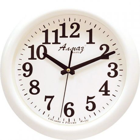 Настенные часы Алмаз H02, белый