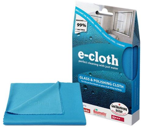 Салфетка "E-cloth" для полировки и очистки стекла, цвет в ассортименте, 40 х 50 см 20244 + ПОДАРОК: салфетка для смартфона