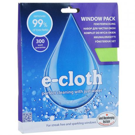 Набор салфеток для мытья окон "E-cloth", цвет в ассортименте, 2 шт