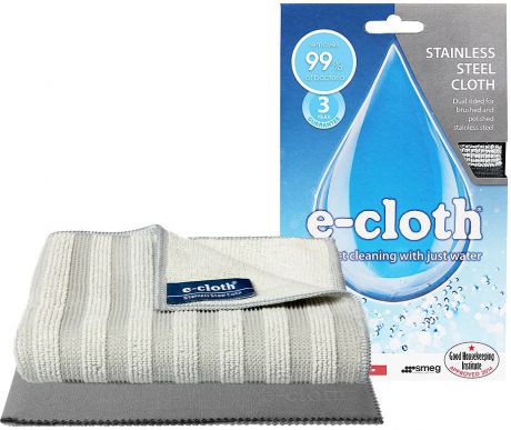 Набор салфеток "E-cloth" для нержавеющей стали, цвет: серый, светло-серый, 2 шт. 20450