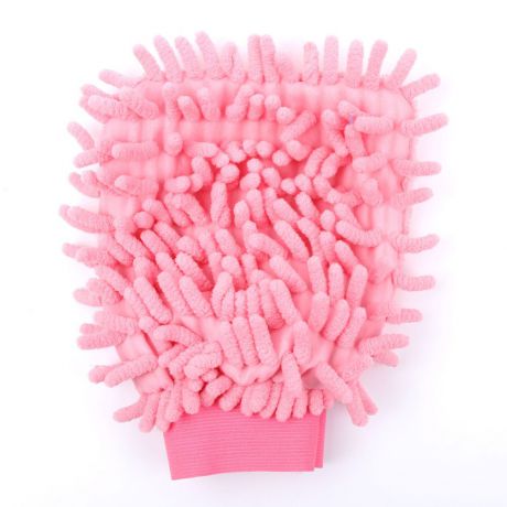 Салфетка MARKETHOT Тряпка - рукавица из микрофибры, розовый